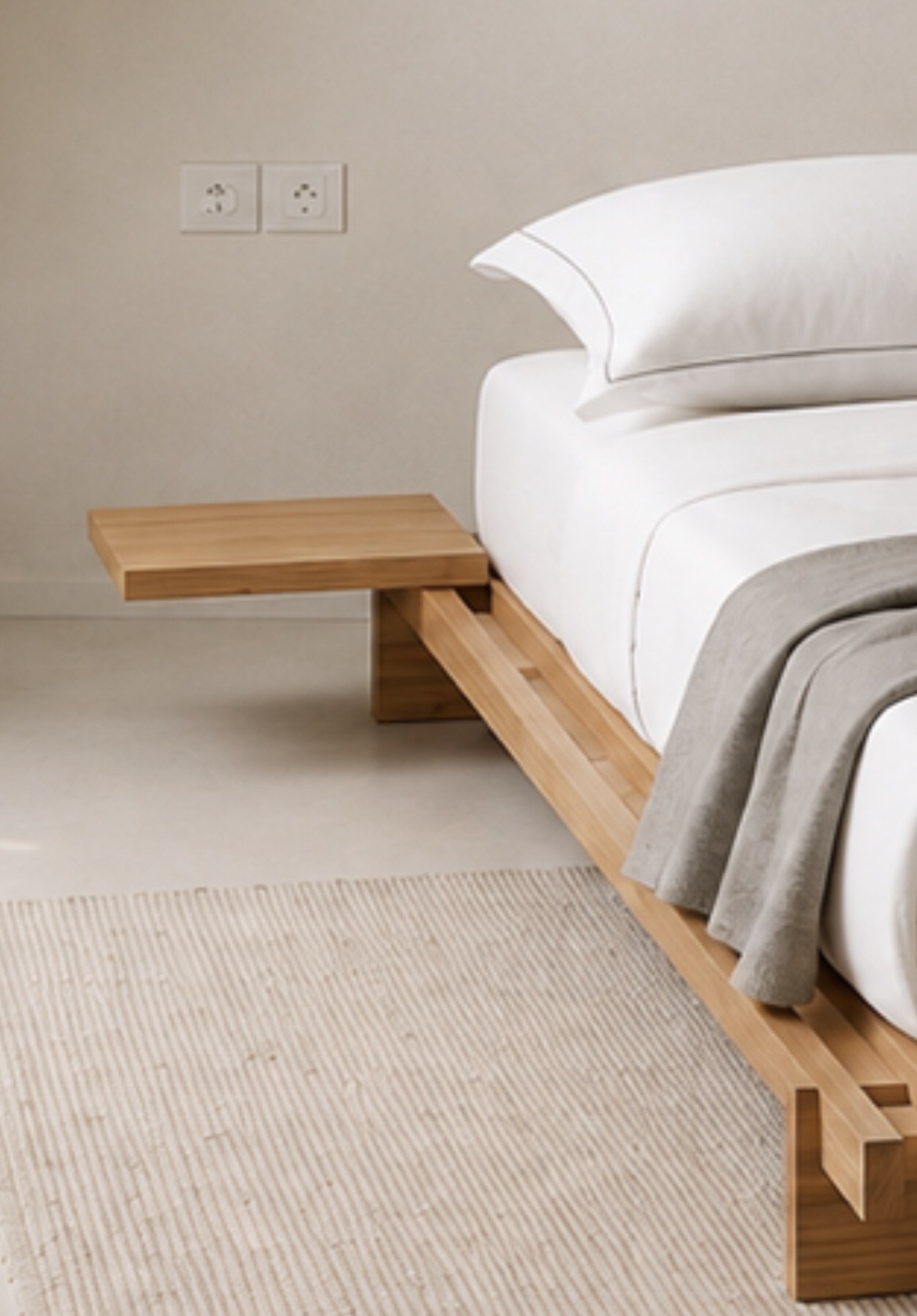 Floating Platform Storage Bed - خشب طبيعي - أنتيكا للأثاث – 2
